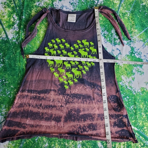 Tie Dye Spaghetti Strap | Green Blue Moose Nature | Youth Small - Picture 7 of 14